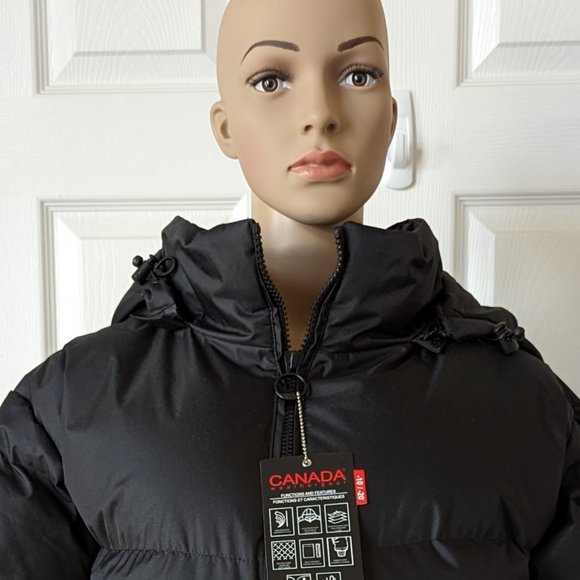 NWT Black Canada Weather Gear Bubble Bomber Jacket with Hood Women's Siz… - Picture 2 of 14